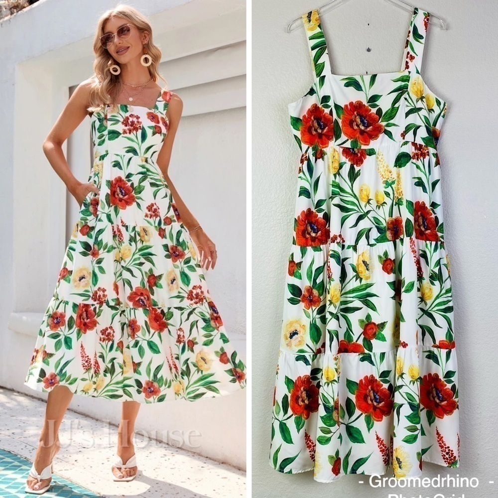 JJ’s House Elegant A-Line Floral Maxi Dress Size 2X